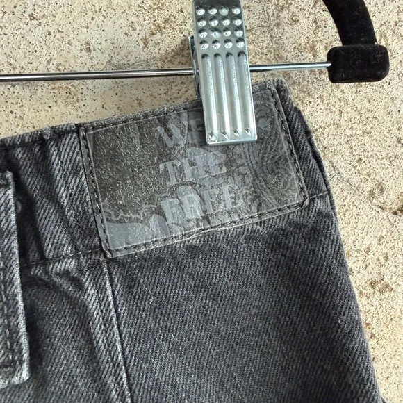 Free People Carpenter Jeans Wide Leg Cropped Utility Faded Black Women 27 Grunge - Picture 11 of 16